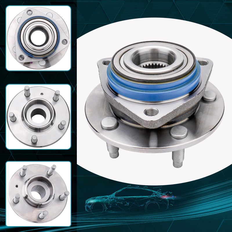 IRONTEK Front Wheel Hub and Bearing Assembly 513121 Compatible for Cadillac 1997-2002 Eldorado/1997-2004 Seville/1997-2005 DeVille/2006-2011 DTS, W/ABS 5 Lugs Wheel Hub Assembly 1 PCS - Image 3